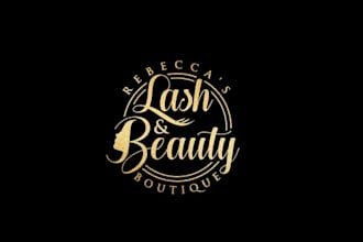 do modern lash and beauty boutique logo branding package