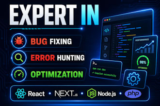 fix bugs, ai integrate, SEO, process automation,