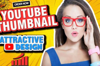 design 2 different attractive youtube thumbnails in 24 hours