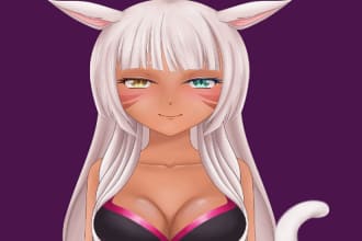 vtuber, vtuber overlay, reference sheet, vtuber model, fanart, live2d, anime
