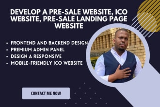 develop pre sale website, ico website, pre sale landing page website