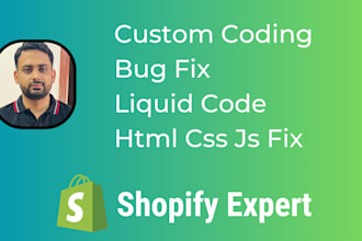 shopify bug fixing and shopify custom coding and liquid code