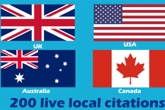 build high quality local citations backlinks for USA UK australia and canada seo