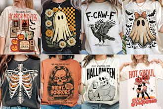 deliver halloween and fall t shirt designs for etsy and pod