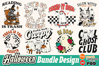 deliver halloween and fall t shirt designs for etsy and pod