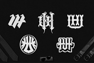 design logo clothing brand using strong monogram initial style include copyright