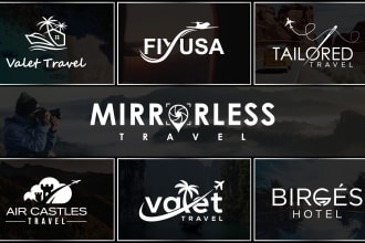 do modern travel and hotel rental outdoors adventure and luxury logo design