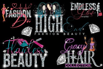 do glitter feminine fashion,beauty salon,eyelashes,hair,nail, and boutique logo