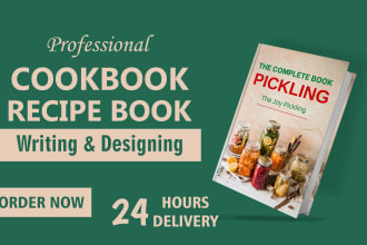 write your cookbook, recipe book, layout design, formatting and typesetting