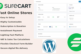 design ecommerce website with surecart and woocommerce