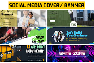 create your youtube banner or any social media cover design