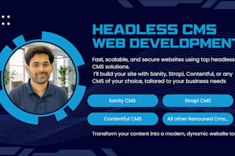 develop website using  nextjs with strapi, sanity, contentful cms