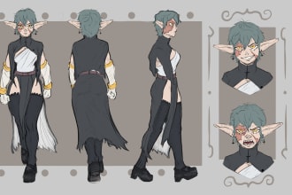make anime character design sheet
