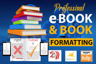 format the book for kindle, paperback, ebook, epub, and lulu
