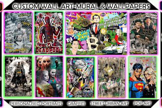 design canvas wall art in graffiti and street art style