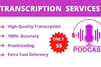 do podcasts transcription, audio, and video transcription