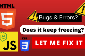 fix bugs errors in your javascript, html, css code
