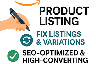 write amazon product listing and variations or fix listings