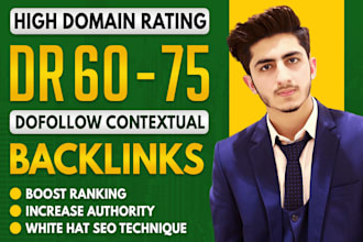 create white hat off page seo backlinks on high DR domain rating sites