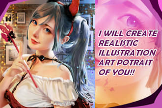 create realistic illustration art potrait of you