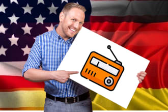 record your radio commercials in german or english with german accent
