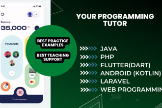 teach you cpp, java, kotlin, dart, PHP,laravel and your programming tutor