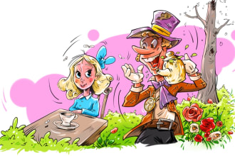 illustrate childrens books, cartoon books, childrens stories