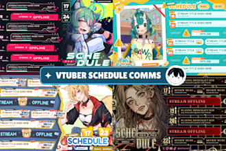 design a cute elegant futuristic vtuber stream schedule
