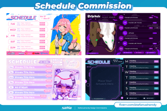 design awesome stream schedule for vtuber and streamer