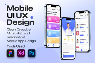 do UI UX mobile app design and prototype in figma