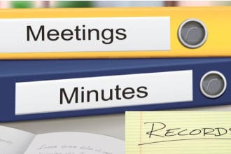 write minutes or action notes of your audio or video meeting