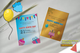 design greeting card, birthday card, invitation and party
