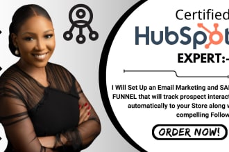 design hubspot sales funnel, email automation landing page on hubspot crm