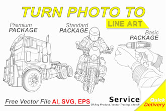 turn photo to line art or convert any image to line art