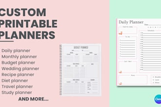 design planners, budget planner, habit tracker etc