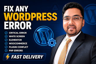 fix wordpress errors, bugs, critical errors and PHP issues