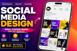 design 7 branded social media posts for instagram and facebook