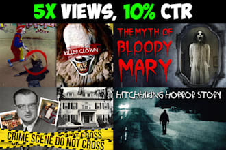 create scary clickbait horror thumbnail