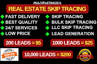 do skip tracing for real estate and llc skip tracing in bulk