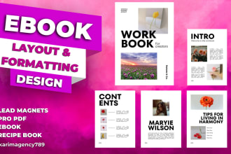 do book formatting, workbooks, interior layout design and ebook formatting