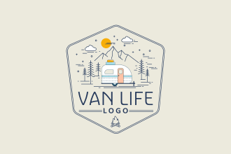 illustrate a van life logo for you