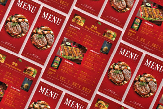 design amazing editable food menu card design, restaurant menu, bar menu