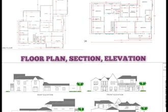 be your architect, draftsman for house plans, 2d floor plan blueprints