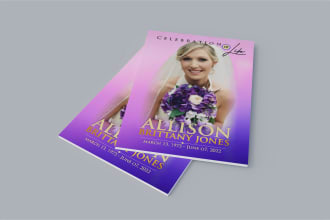 design invitation, obituary, poster, funeral, church flyer