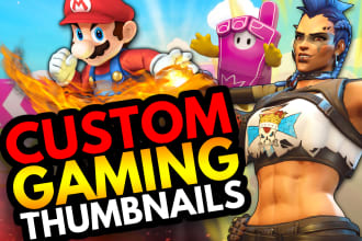 design a custom gaming youtube thumbnail