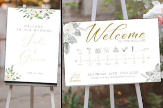 do all wedding signs, wedding timeline, seating chart, welcome sign