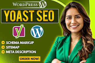 do yoast wordpress onpage SEO, schema markup, sitemap,with meta description tags