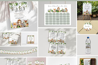 design baby shower invitation bundle for your etsy store