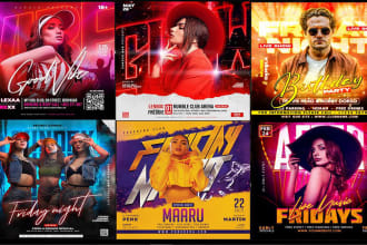 concert flyer or night club flyer in 24 hours