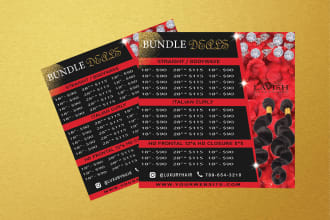 design elegant hair extension or lash extension  flyers